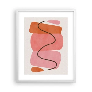 Poster in einem weißen Rahmen - Sanfte Bewegung der Formen - 40x50 cm
