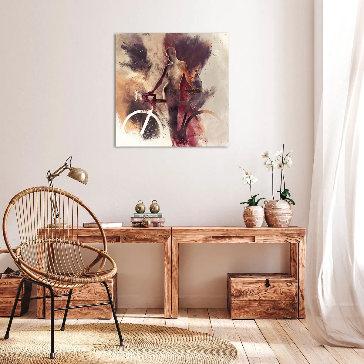 Bild auf Leinwand - Leinwandbild - Eine Fahrradseele in Marmorformen - 60x60 cm