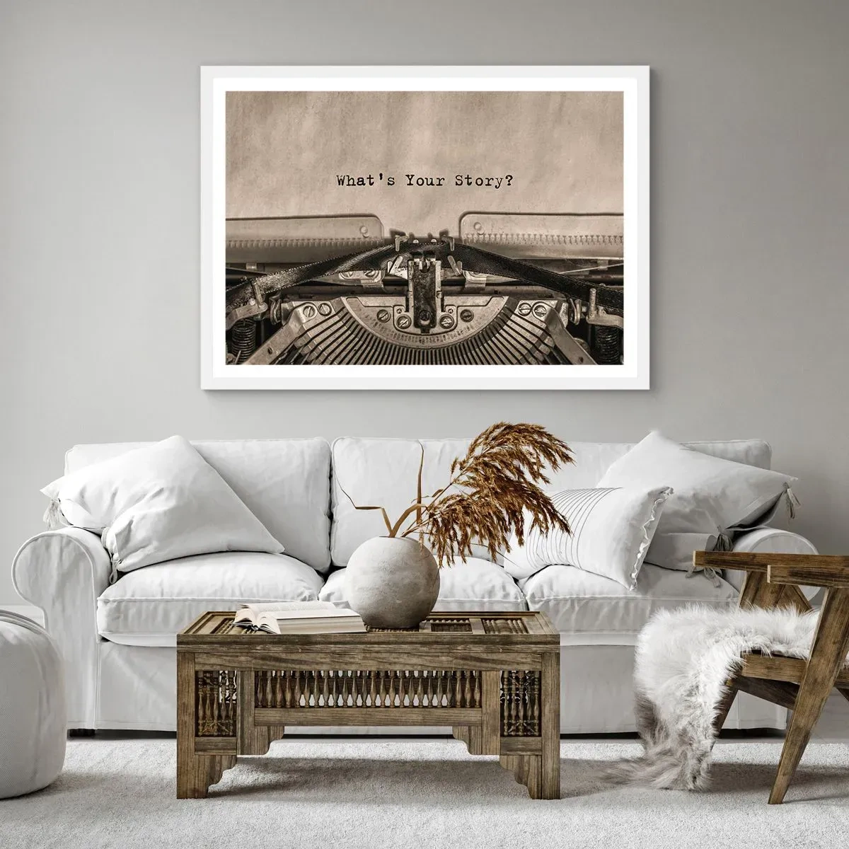 Poster in einem weißen Rahmen - Erzähl es mir - 40x30 cm