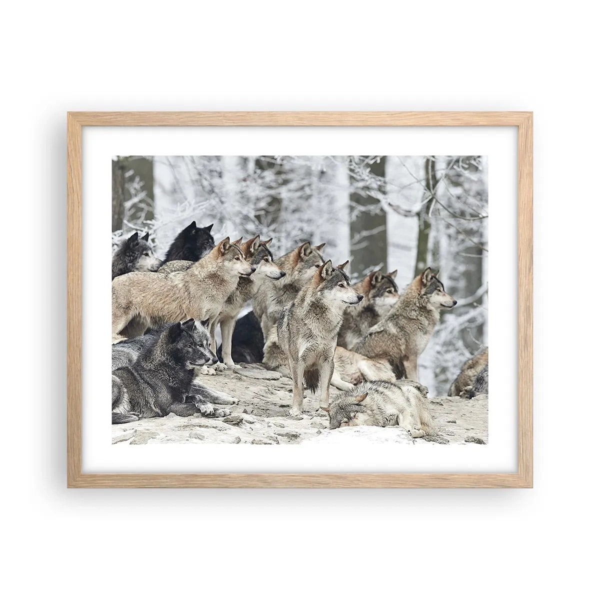 Poster in einem Rahmen aus heller Eiche - Familie und Freunde - 50x40 cm