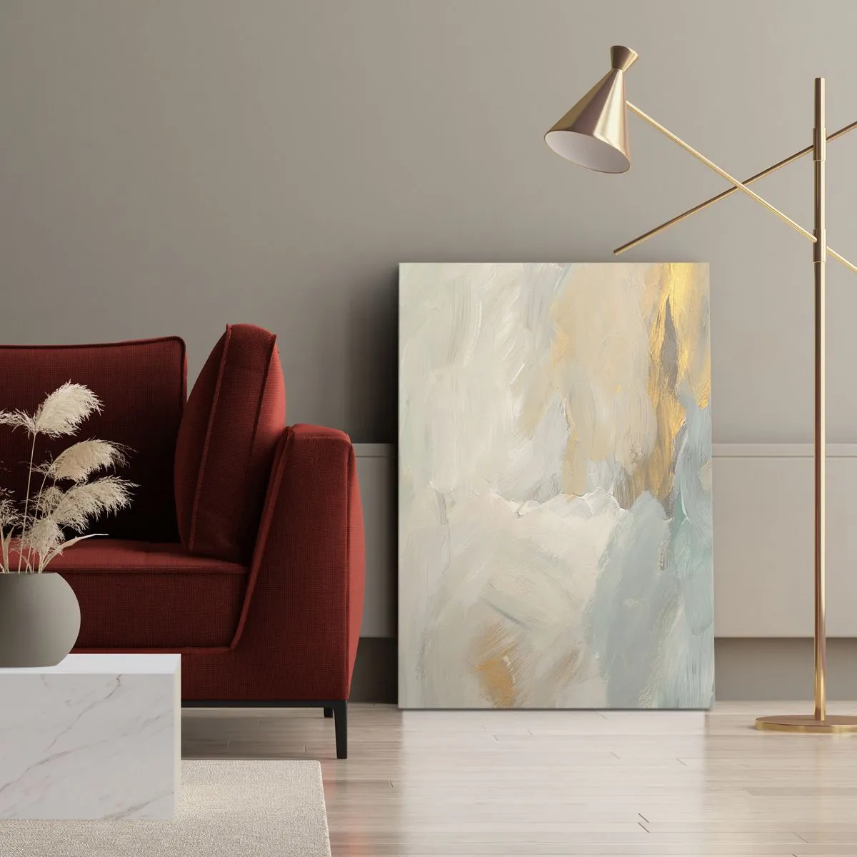 Bild auf Leinwand - Leinwandbild - Abstraktion – das Land der Sanftheit - 55x100 cm