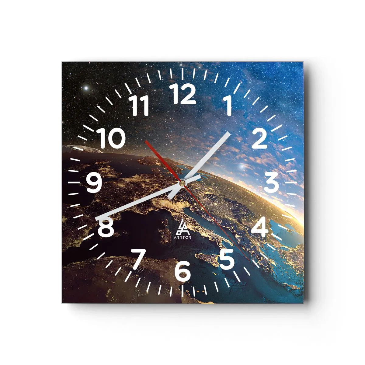Wanduhr - Glasuhr - Schauen wir uns aus der Ferne an - 30x30 cm