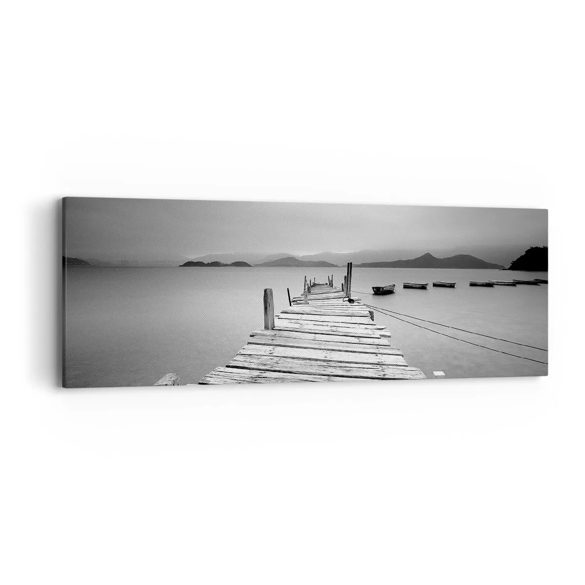 Bild auf Leinwand - Leinwandbild - Hinter den Bergen, jenseits der Meere - 90x30 cm