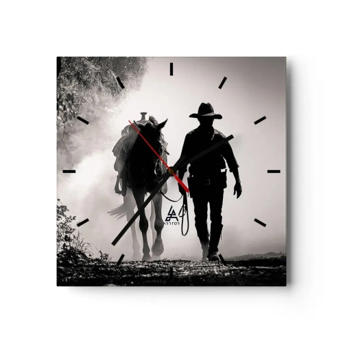 Wanduhr - Glasuhr - Texas-Morgen - 40x40 cm
