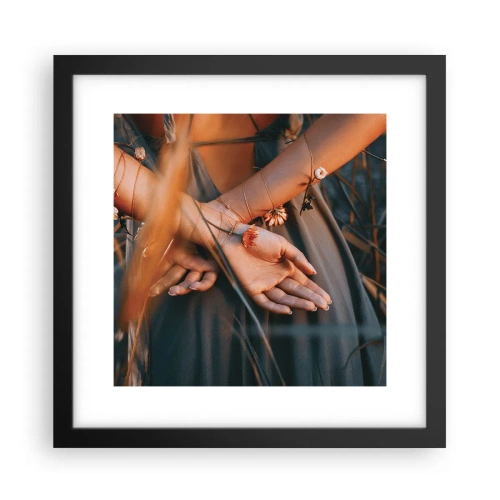 Poster in einem schwarzem Rahmen - Verbunden mit der Natur - 30x30 cm