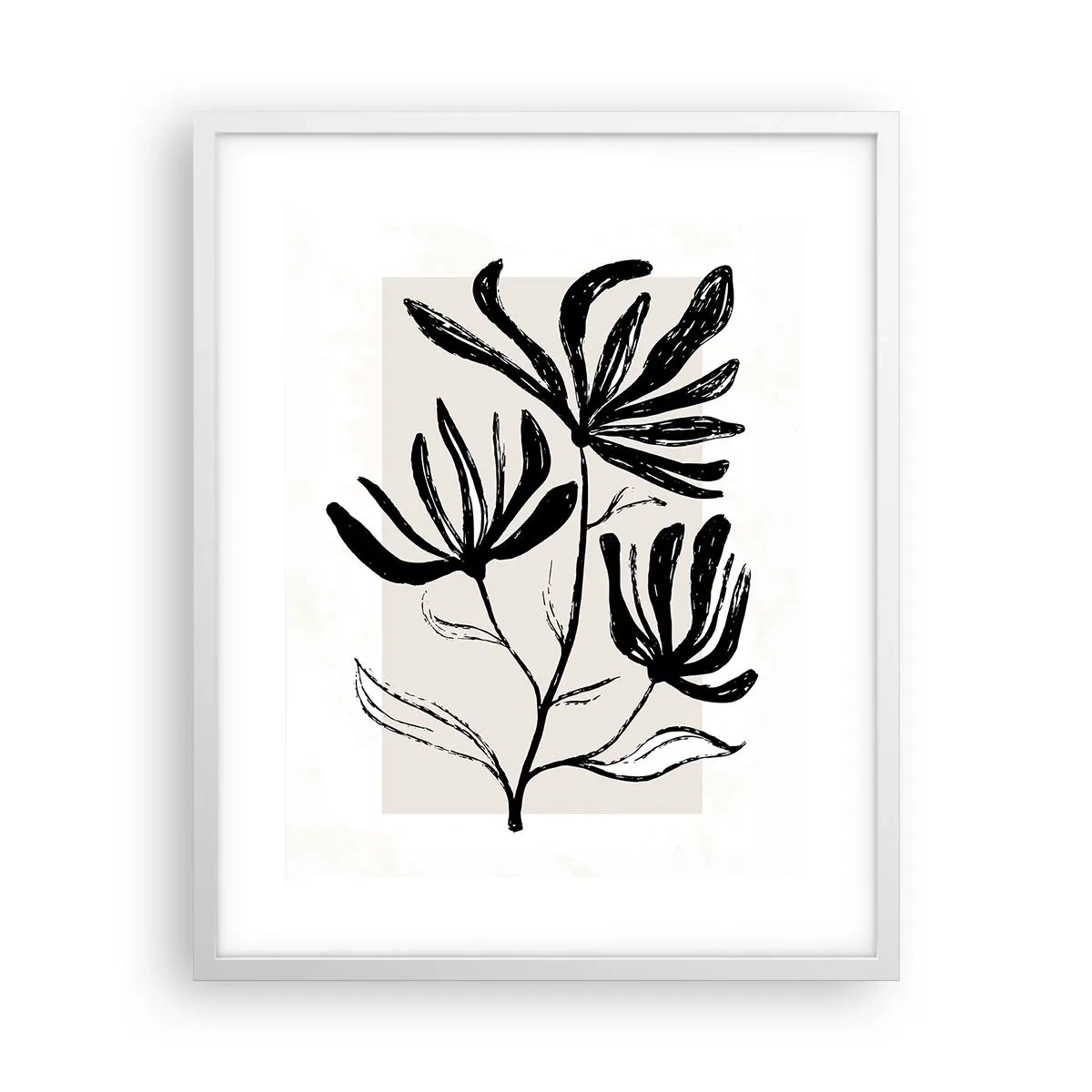 Poster in einem weißen Rahmen - Skizze für das Herbarium - 40x50 cm