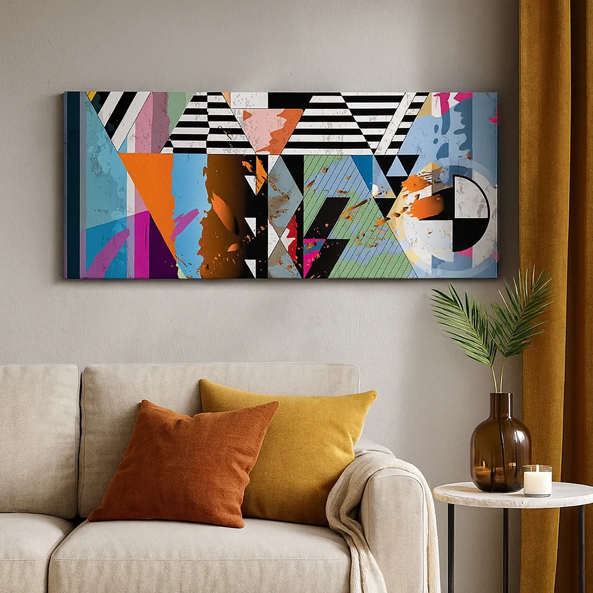 Bild auf Leinwand - Leinwandbild - Geometrisch und organisch - 30x30 cm