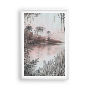 Poster in einem weißen Rahmen - Tagebuch eines Entdeckers aus dem 19. Jahrhundert - 61x91 cm