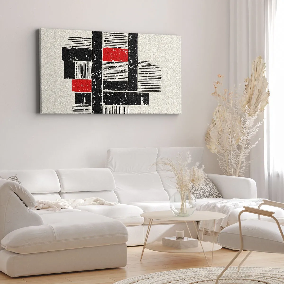 Bild auf Leinwand - Leinwandbild - Rot und Schwarz - 90x30 cm