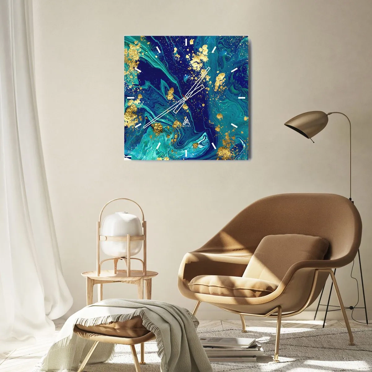 Wanduhr - Glasuhr - Die Blütenblätter der Sonne - 30x30 cm