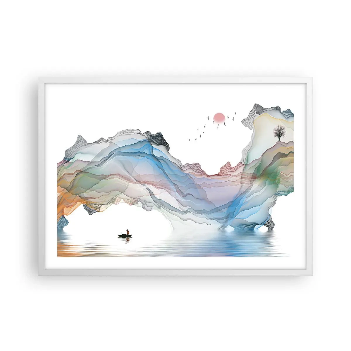 Poster in einem weißen Rahmen - Zu den Kristallbergen - 70x50 cm