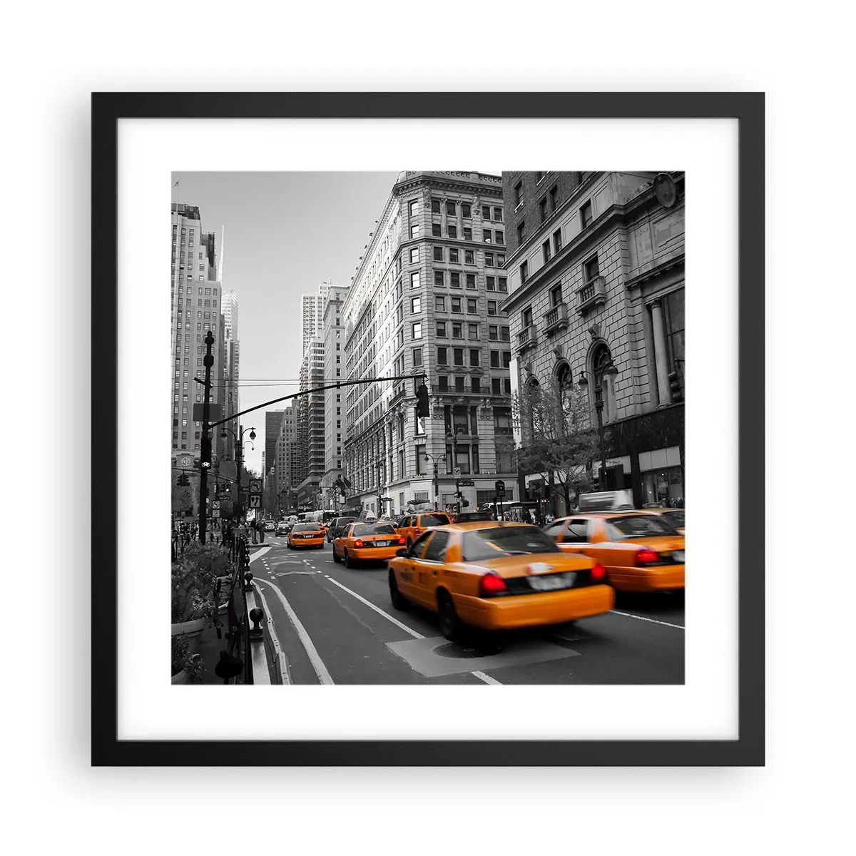 Poster in einem schwarzem Rahmen - Sonnen der Großstadt - 40x40 cm