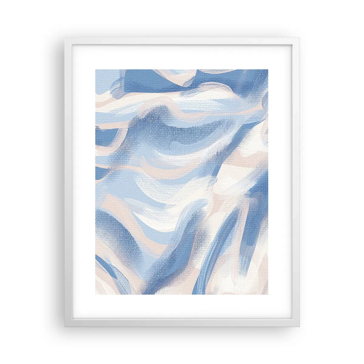 Poster in einem weißen Rahmen - Blaue Wellen - 40x50 cm