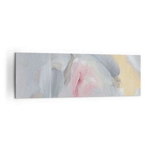 Bild auf Leinwand - Leinwandbild - Abstrakte Pastellstriche in Rosa- und Grautönen. - 160x50cm - In einer Pastellwelt - Moderne Wanddekoration für Wohnzimmer und Schlafzimmer ARTTOR
