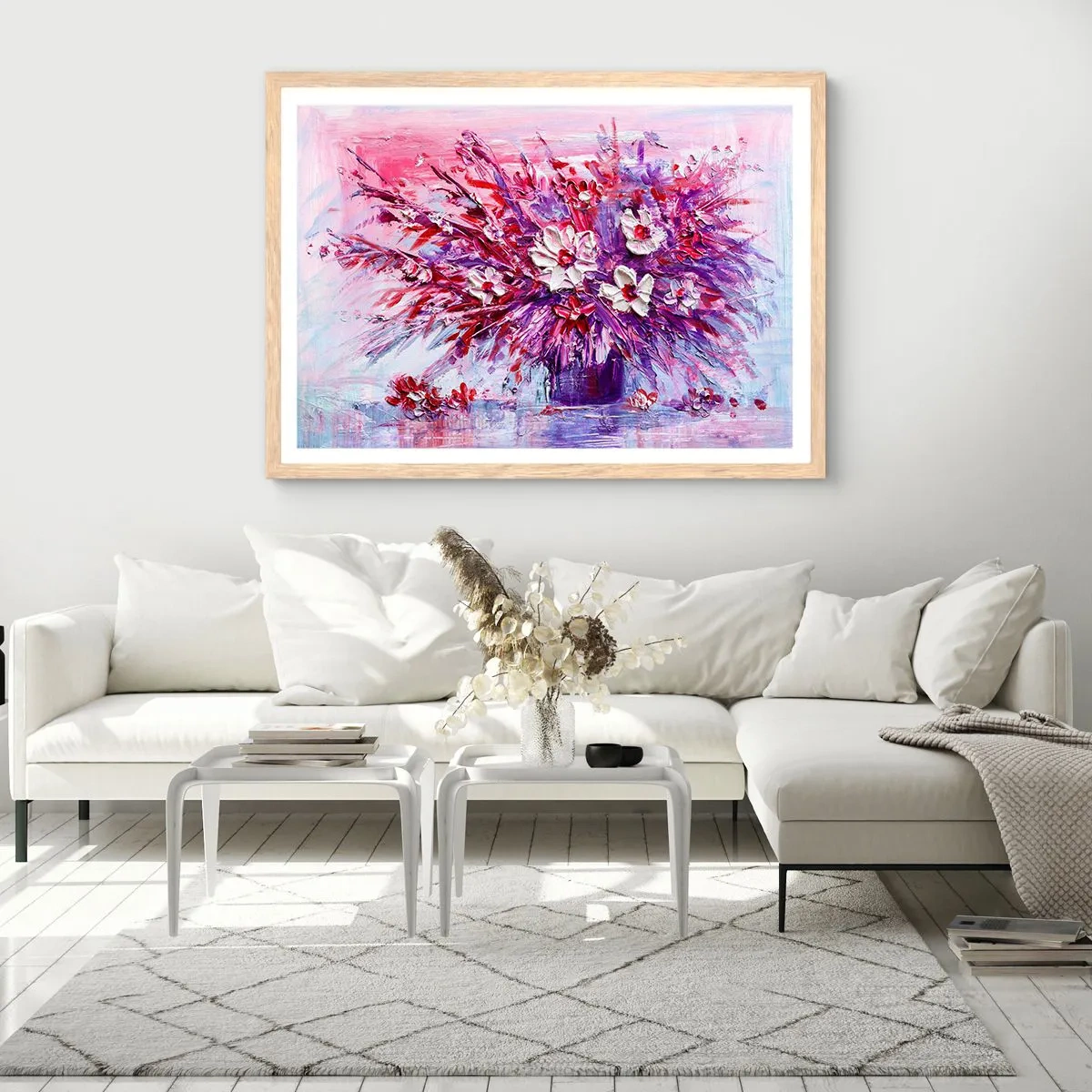 Poster in einem Rahmen aus heller Eiche - Unschuld und Leidenschaft - 100x70 cm