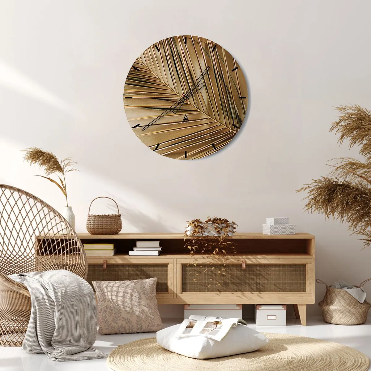 Wanduhr - Glasuhr - Natürliche Kolonnade - 40x40 cm