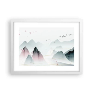 Poster in einem weißen Rahmen - Über die Gipfel - 40x30 cm