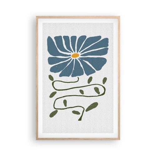 Poster in einem Rahmen aus heller Eiche - Zweig für eine Blume - 61x91 cm