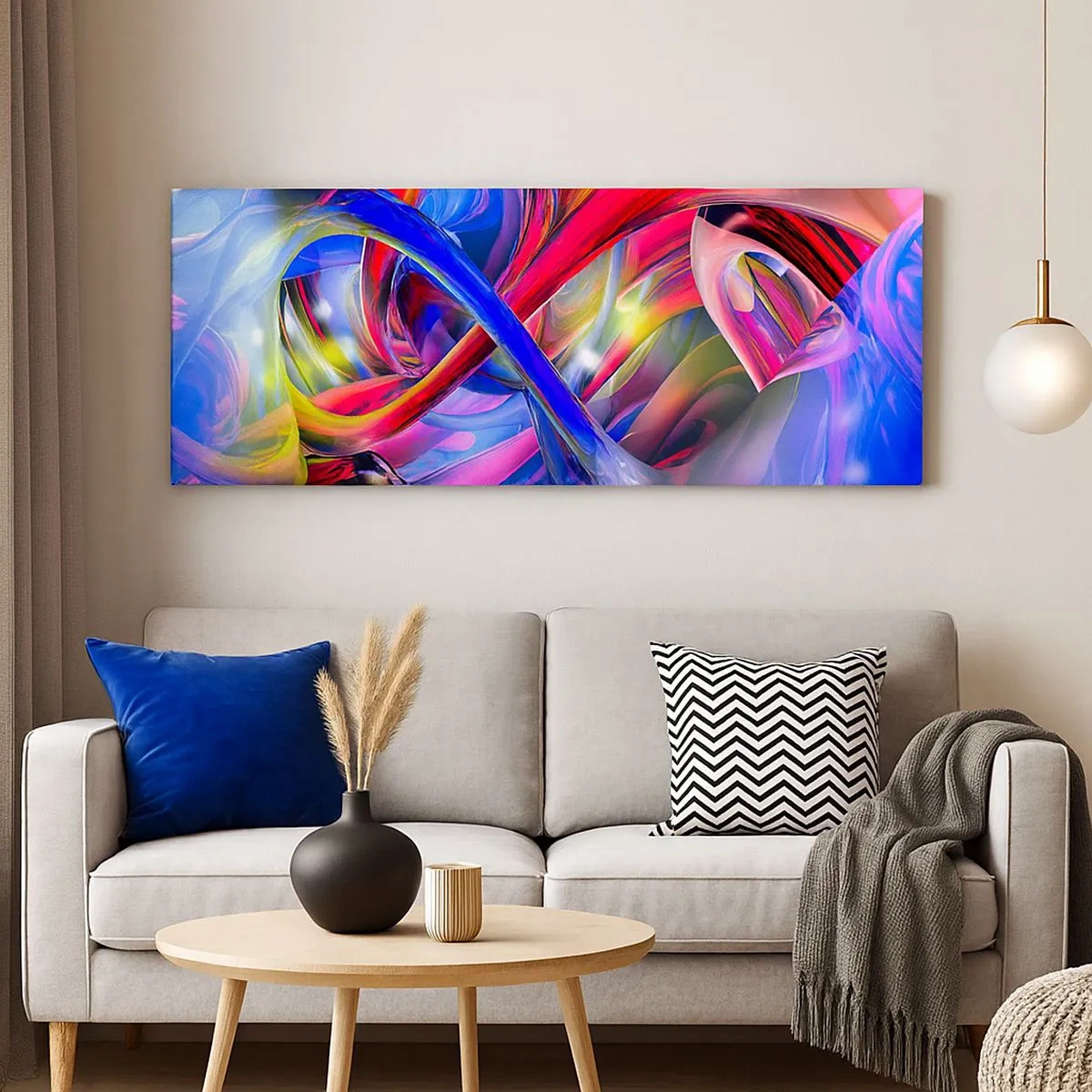 Bild auf Leinwand - Leinwandbild - Ein Tanz der Farben - 100x40 cm