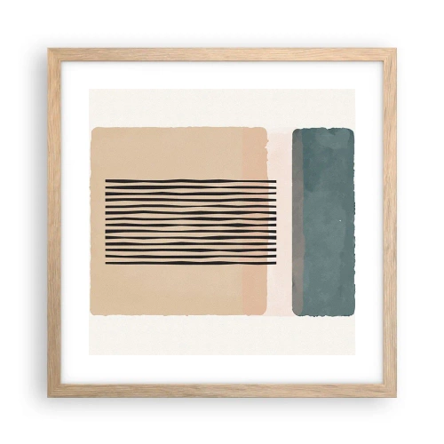 Poster in einem Rahmen aus heller Eiche - Alles ist in Ordnung - 40x40 cm