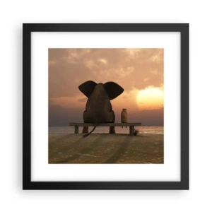 Poster in einem schwarzem Rahmen - Es tut gut zusammen zu schweigen - 30x30 cm