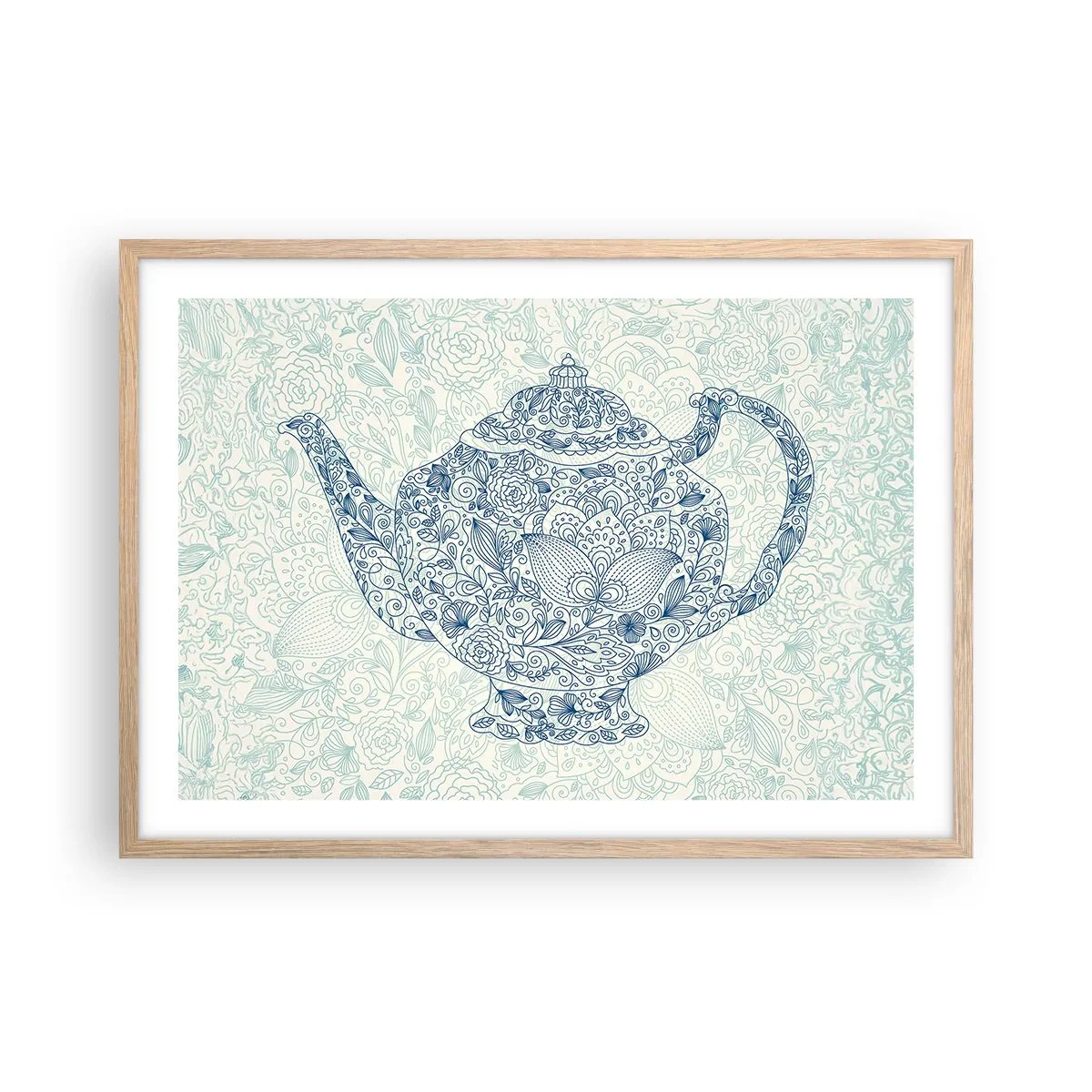 Poster in einem Rahmen aus heller Eiche - Tee-Charm - 70x50 cm