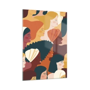 Glasbild - Bild auf glas - Stilvolle Darstellung vielfältiger weiblicher Silhouetten - 50x70cm - Nur Weiblichkeit - Moderne Wanddekoration für Wohnzimmer und Schlafzimmer ARTTOR