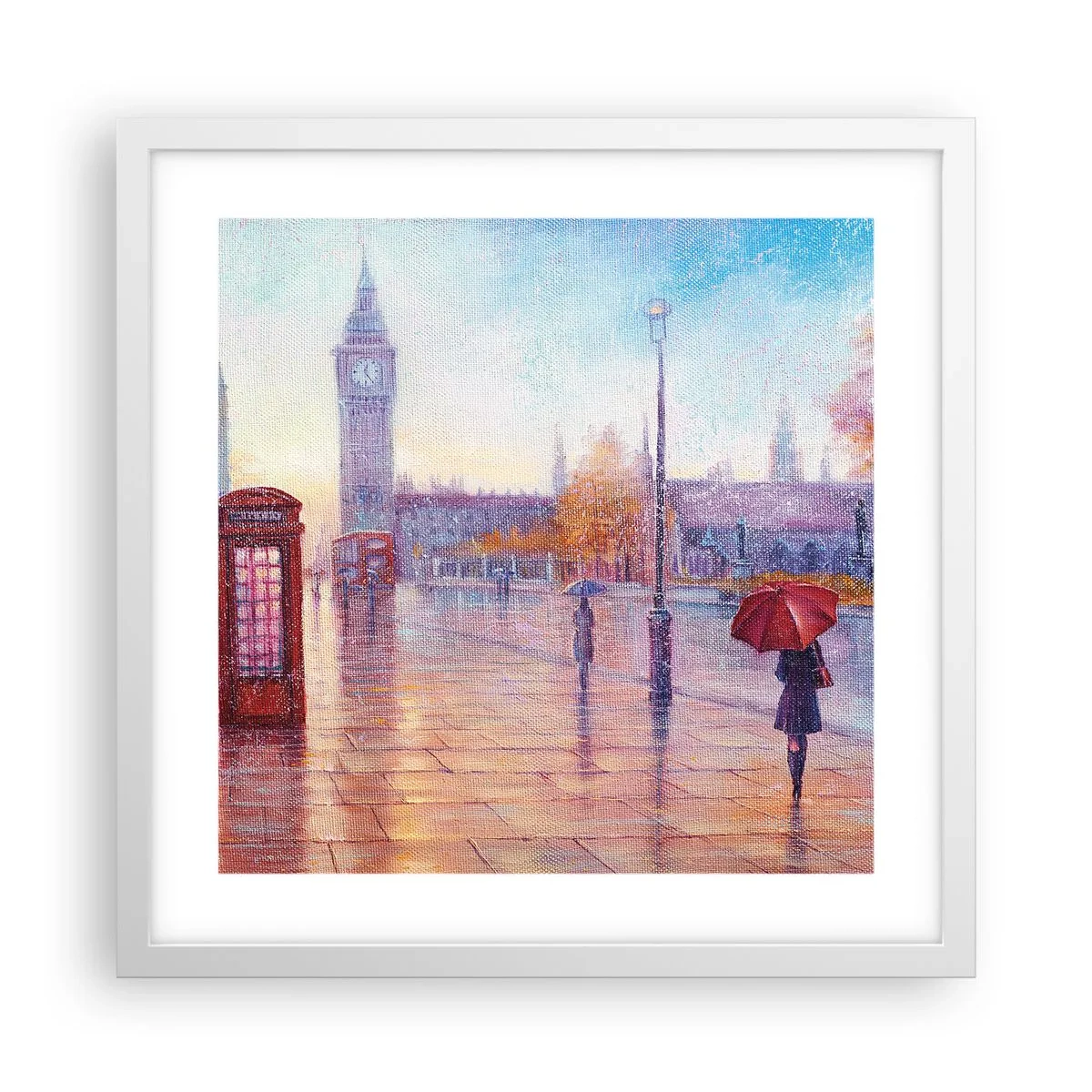 Poster in einem weißen Rahmen - Londoner Herbsttag - 40x40 cm