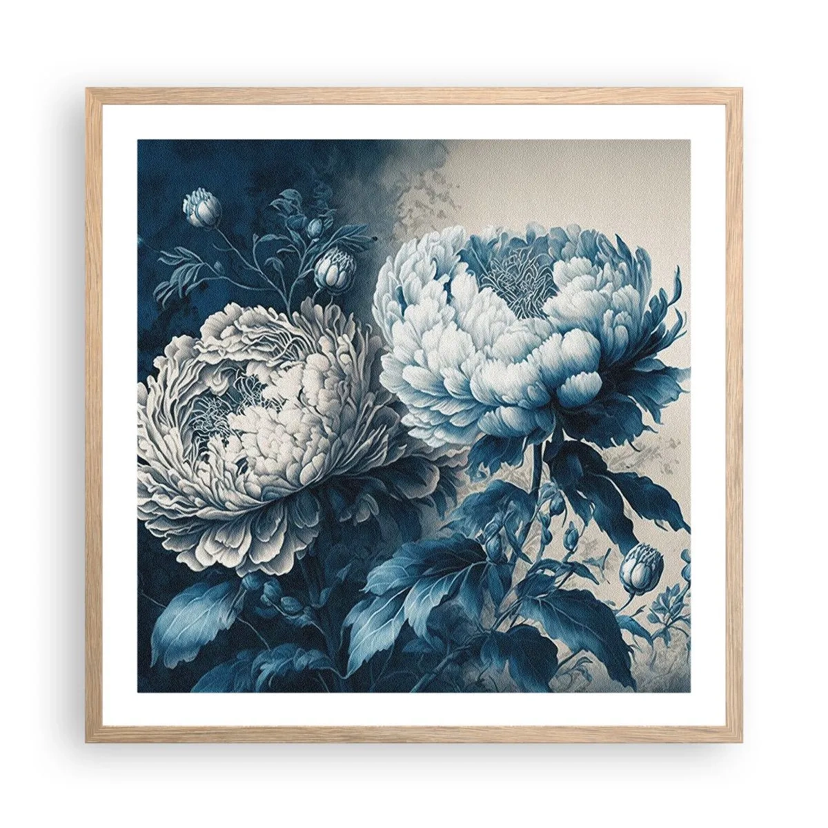 Poster in einem Rahmen aus heller Eiche - Passendes Paar - 60x60 cm