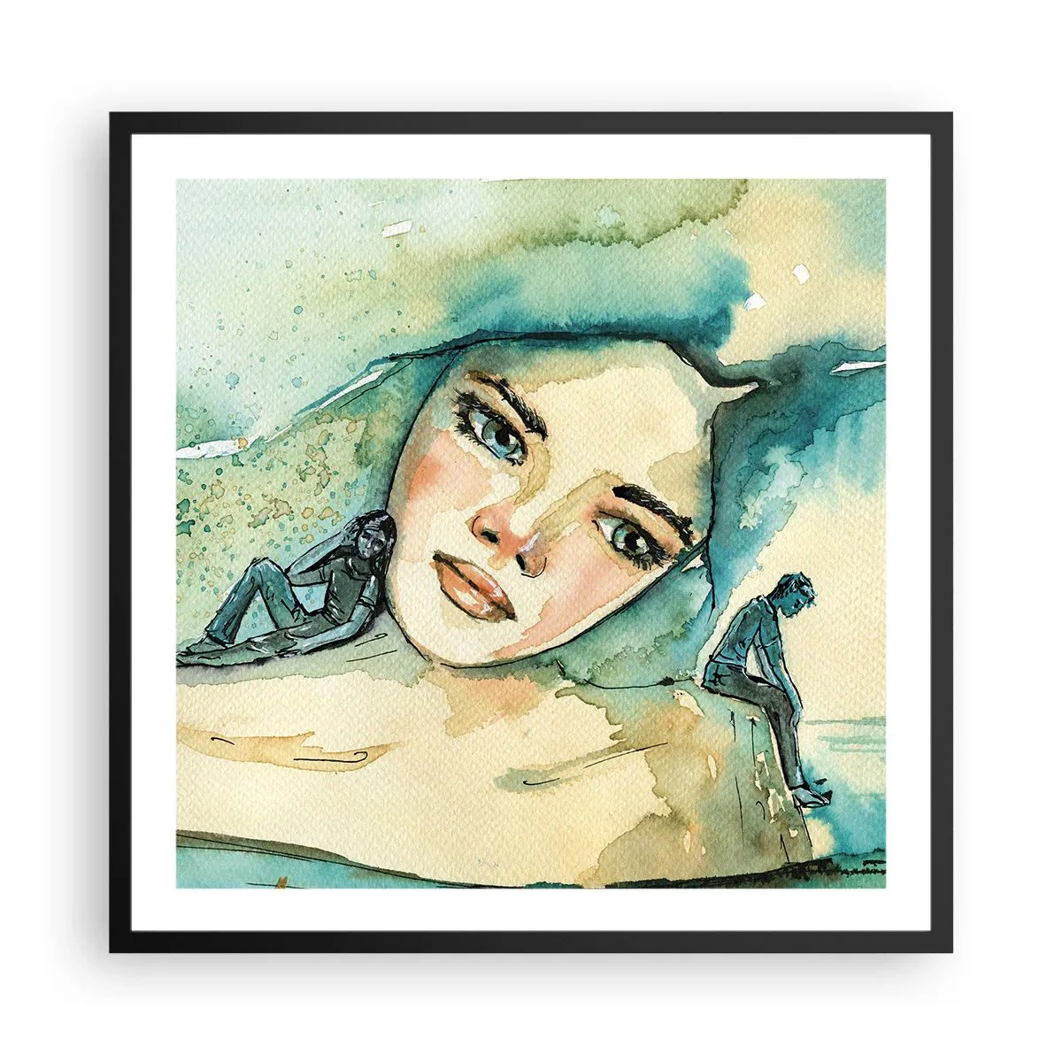 Poster in einem schwarzem Rahmen - Bin ich blau? - 60x60 cm
