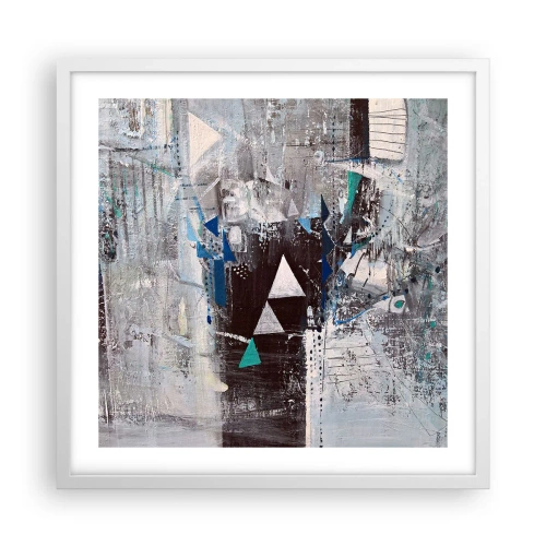 Poster in einem weißen Rahmen - Überschreibende Reihenfolge der Dreiecke - 50x50 cm