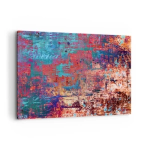Bild auf Leinwand - Leinwandbild - Eine abstrakte Komposition mit einer Mischung intensiver Farben. - 100x70cm - Erinnerung und Vergessen - Moderne Wanddekoration für Wohnzimmer und Schlafzimmer ARTTOR