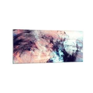 Glasbild - Bild auf glas - Abstrakte Komposition in Pastelltönen und dunklen Tönen - 120x50cm - Fühle den Wind - Moderne Wanddekoration für Wohnzimmer und Schlafzimmer ARTTOR