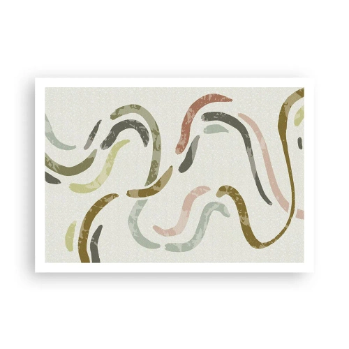 Poster - Abstrakte Bögen in Pastellfarben - 100x70cm - Fröhlicher Tanz der Abstraktion - Moderne Wanddekoration für Wohnzimmer und Schlafzimmer ARTTOR