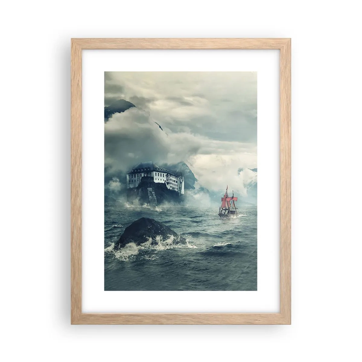 Poster in einem Rahmen aus heller Eiche - In magischen Gewässern - 30x40 cm