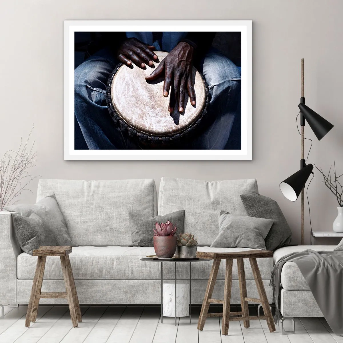 Poster in einem weißen Rahmen - Lebe in deinem eigenen Rhythmus - 50x40 cm