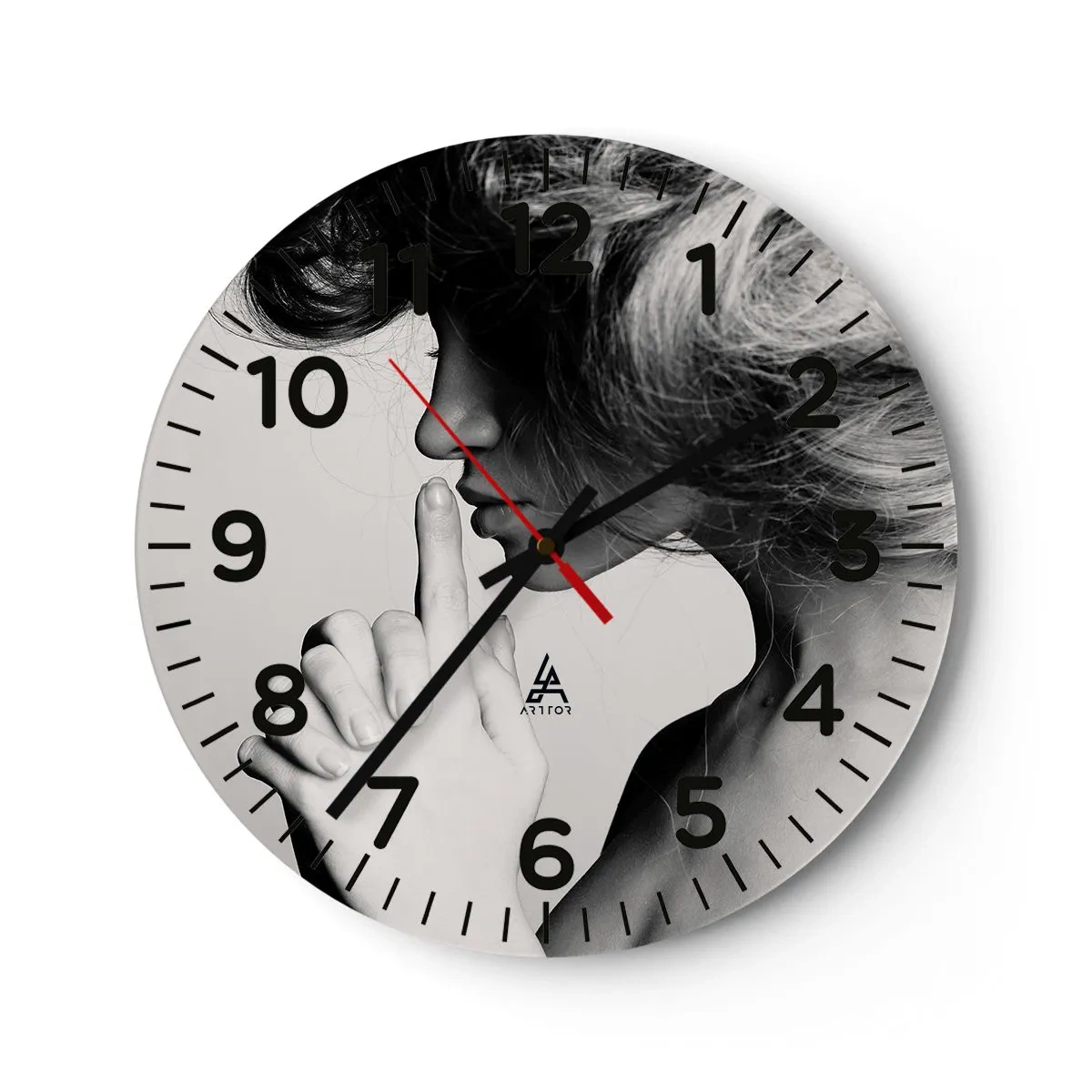 Wanduhr - Glasuhr - Auf sich selbst hören - 30x30 cm