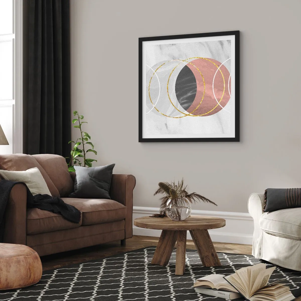 Poster in einem schwarzem Rahmen - Musik der Sphären - 30x30 cm