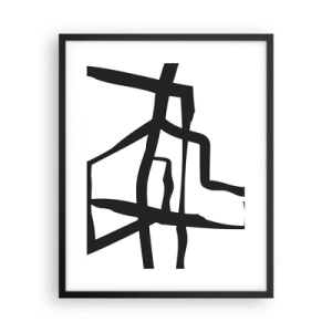 Poster in einem schwarzem Rahmen - Schwarz-Weiß-Design - 40x50 cm