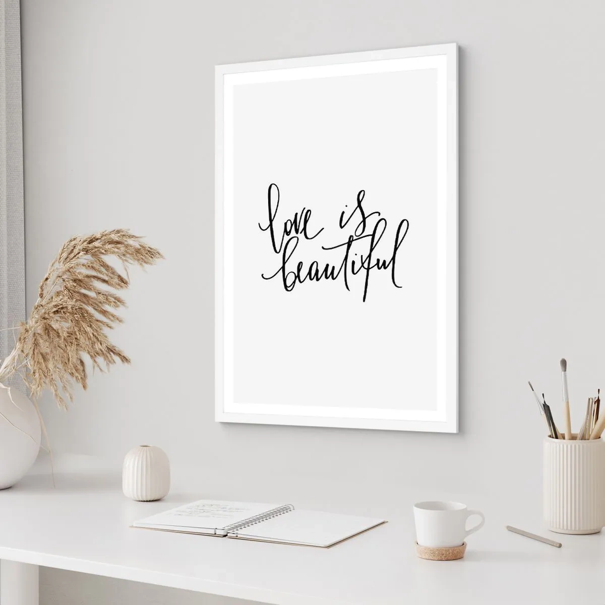 Poster in einem weißen Rahmen - Lies und wiederhol - 70x100 cm