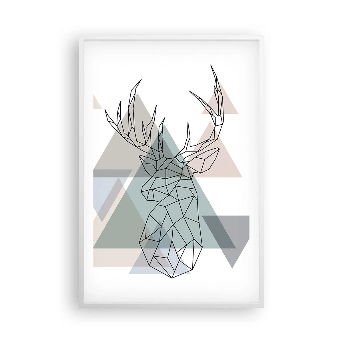 Poster in einem weißen Rahmen - In einem geometrischen Wald - 61x91 cm