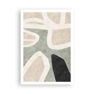 Poster - Komposition mit schwarzem Motiv - 70x100 cm