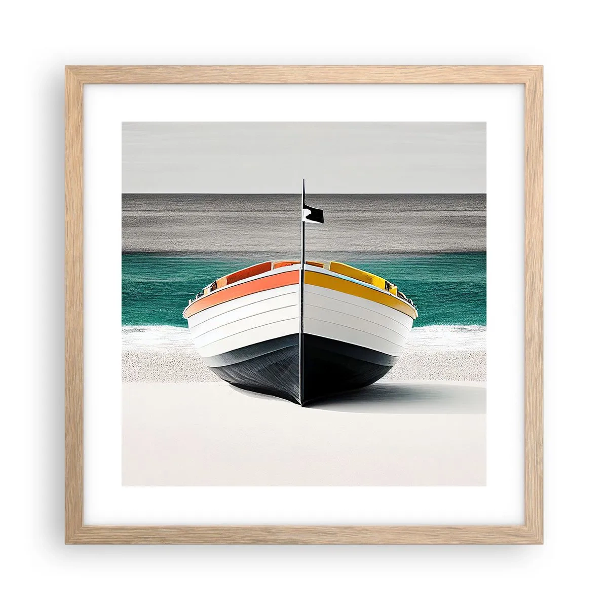 Poster in einem Rahmen aus heller Eiche - An seinem Platz - 40x40 cm