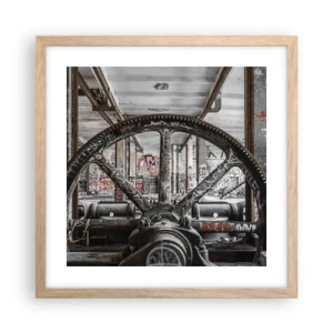 Poster in einem Rahmen aus heller Eiche - Das geheime Leben der Fabrik - 40x40 cm