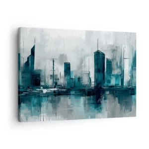 Bild auf Leinwand - Leinwandbild - Eine Stadt in der Farbe des Regens - 70x50 cm