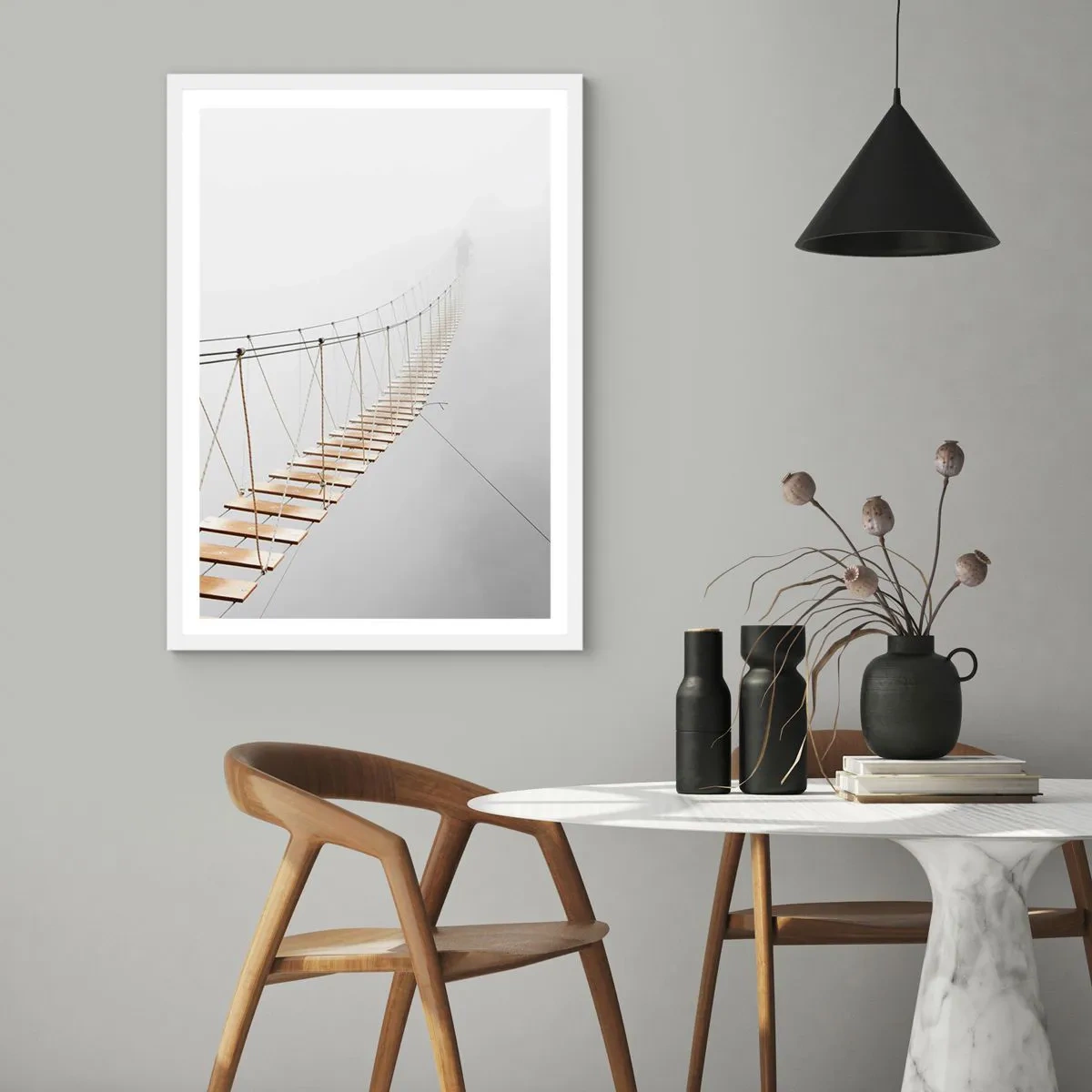 Poster in einem weißen Rahmen - Wohin wird es dich führen? - 40x50 cm