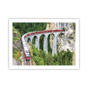 Poster - Eisenbahn für Bergblick - 70x50 cm
