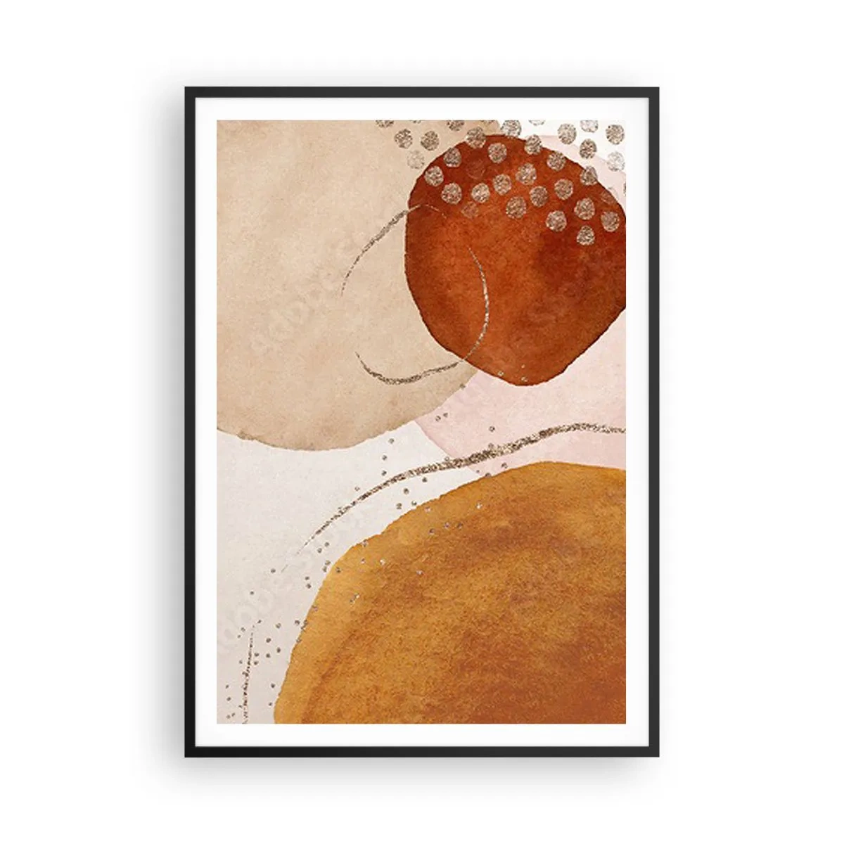 Poster in einem schwarzem Rahmen - Rundheit und Bewegung - 70x100 cm