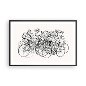 Poster in einem schwarzem Rahmen - Gemeinsam als Team - 91x61 cm