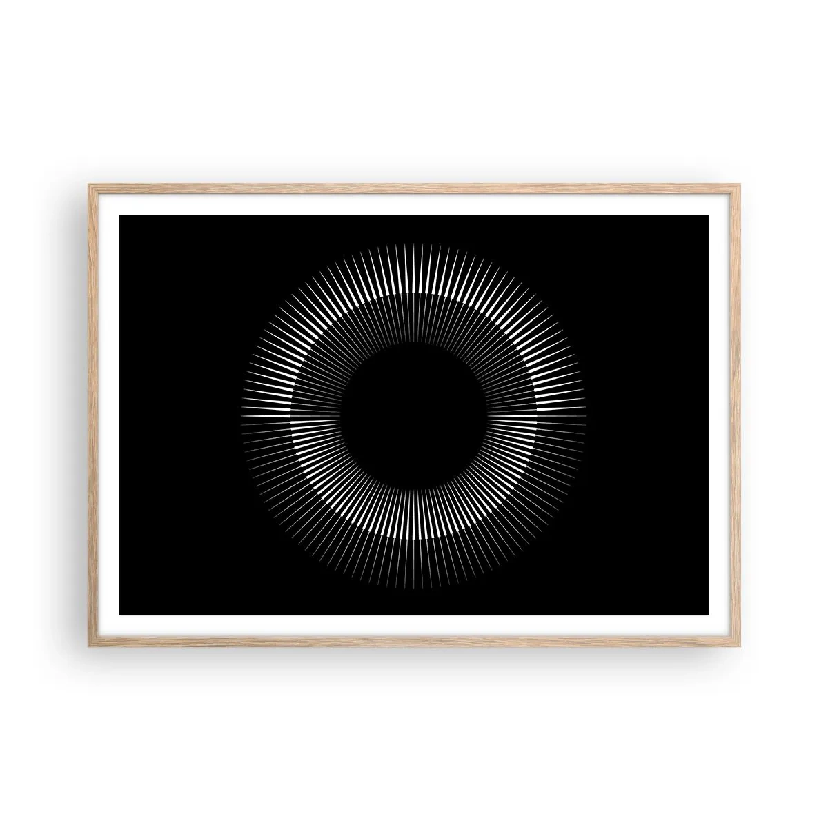 Poster in einem Rahmen aus heller Eiche - Schwarze Sonne - 100x70 cm